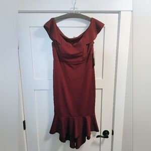 Emerald Sunda dark red dress
